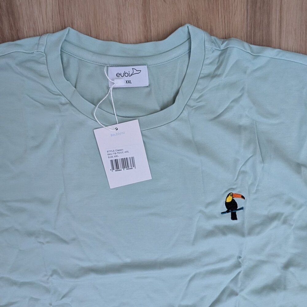 NWT Eubi premier Bamboo Short Sleeve T-Shirt Mint Green with Toucan XXL - Picture 4 of 6